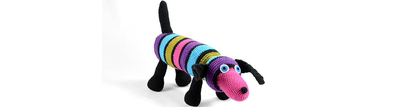 crocheted one of a kind doxie 2