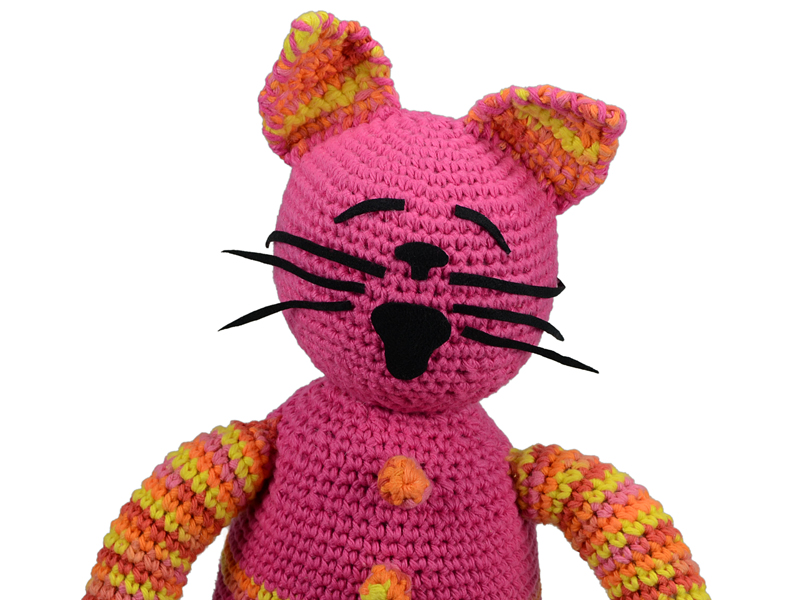Handmade crocheted cat.