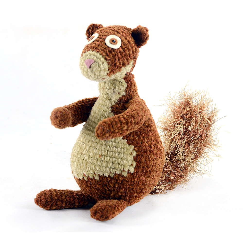 Handmade crocheted squirrel.